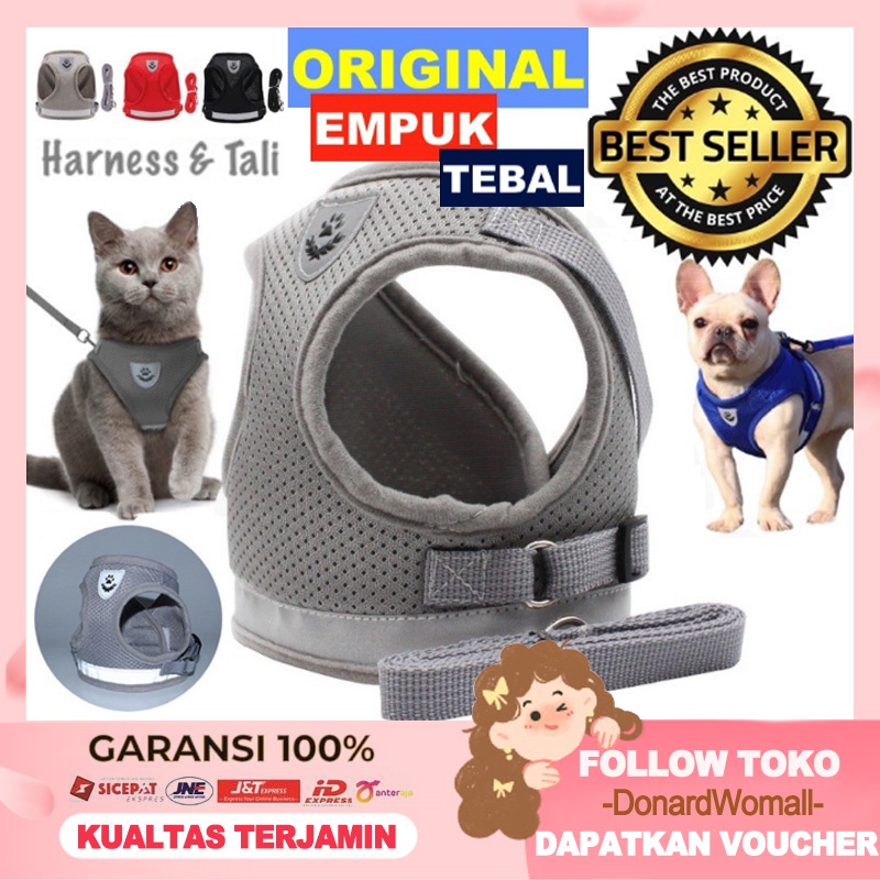 COD✨ROMPI HARNESS + TALI TUNTUN  ROMPI KUCING ANJING MURAH  TALI TUNTUN MURAH  CAT DOG LEASH NEW