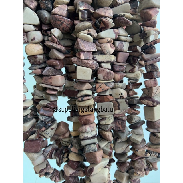 KERIKIL BESAR Batu alam JASPER 2cm bahan gelang kalung motif pilihan