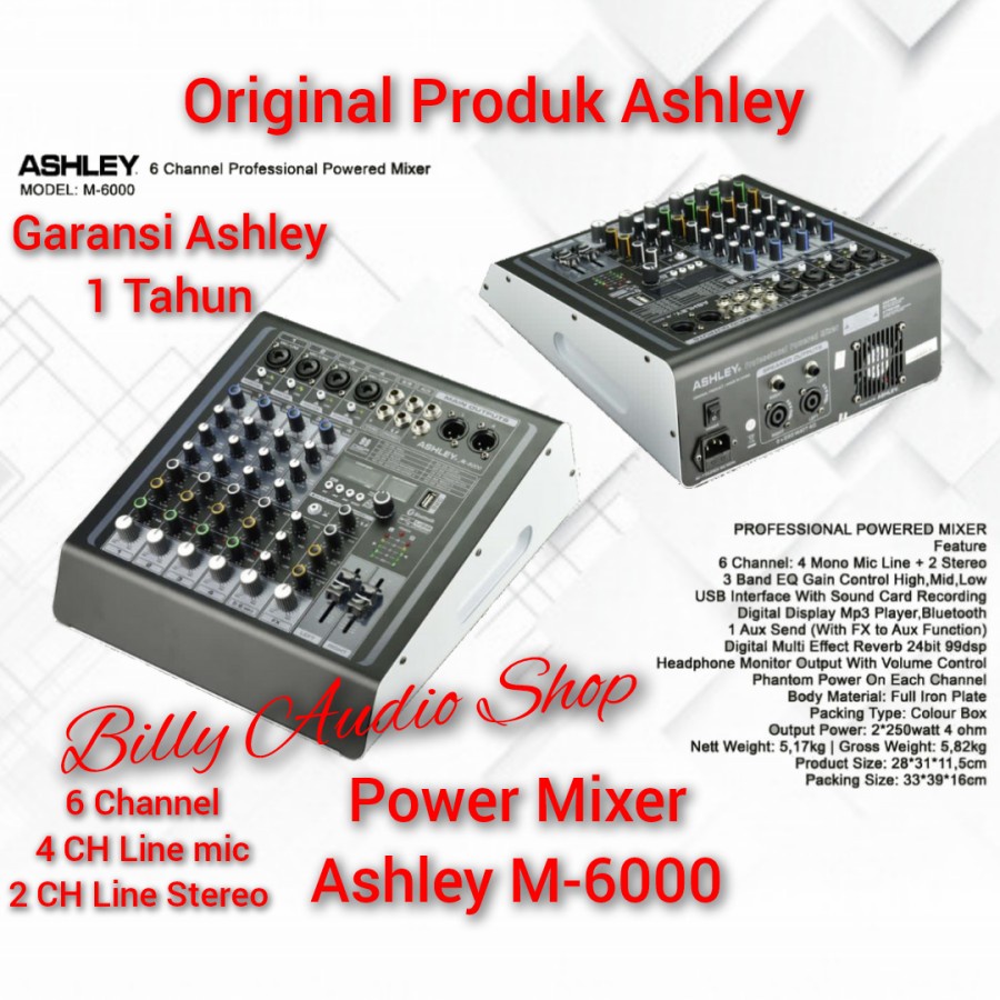 POWER MIXER ASHLEY M-6000 / M 6000 ORIGINAL PRODUK ASHLEY