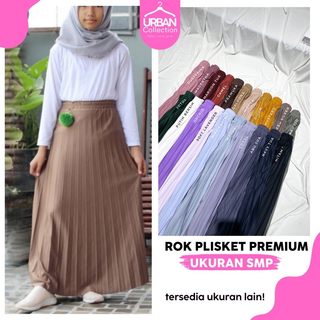 ROK PLISKET SMP / ROK PLISKET PREMIUM SMP / ROK REMPEL PENDEK / ROK LIPET / PLEATED SKIRT SMP