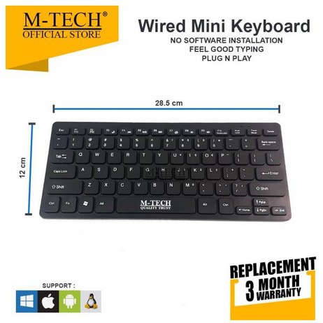 ITSTORE M-Tech MT-08 Keyboard Wired USB Mini Multi MTech MT 08 FN