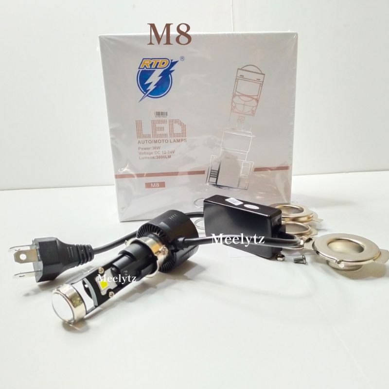 Lampu Utama Led RTD M8 Mini Projector H6 H4 HS1 cut off motor mobil