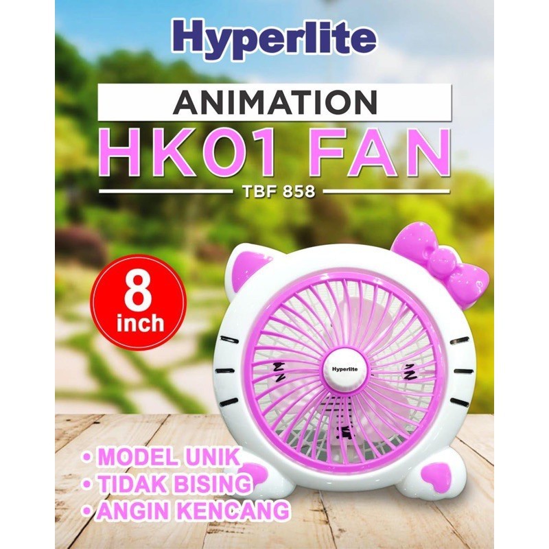 HYPERLITE Kipas Angin Meja Karakter 8 Inch HK01 / Hello Kitty - Garansi 1 Tahun