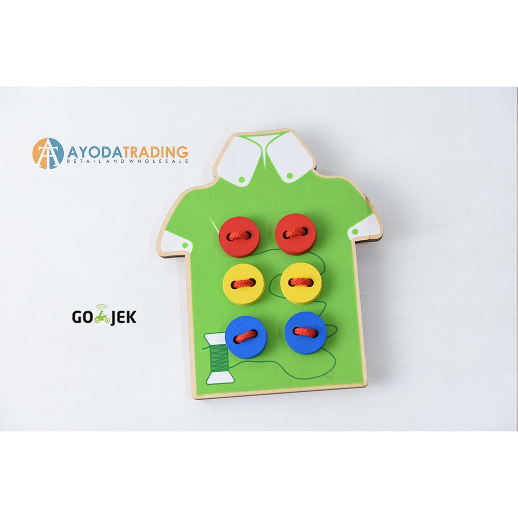 Mainan Edukasi Montessori Jahit Baju Ikat Rope Toys