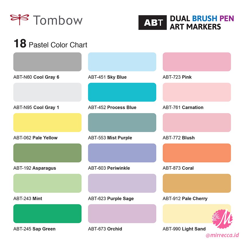 Tombow Abt Dual Brush Pen Pastel Colours Collection Koleksi 18 Warna Pastel Pena Kuas Art Supply Shopee Indonesia