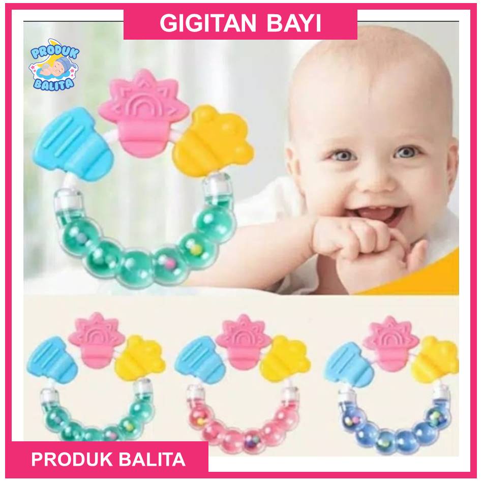 Gigitan Bayi Teether Bayi kerincingan Bulat / Gigitan Bayi Rattle Mainan Bayi Rattle Genggam Bayi