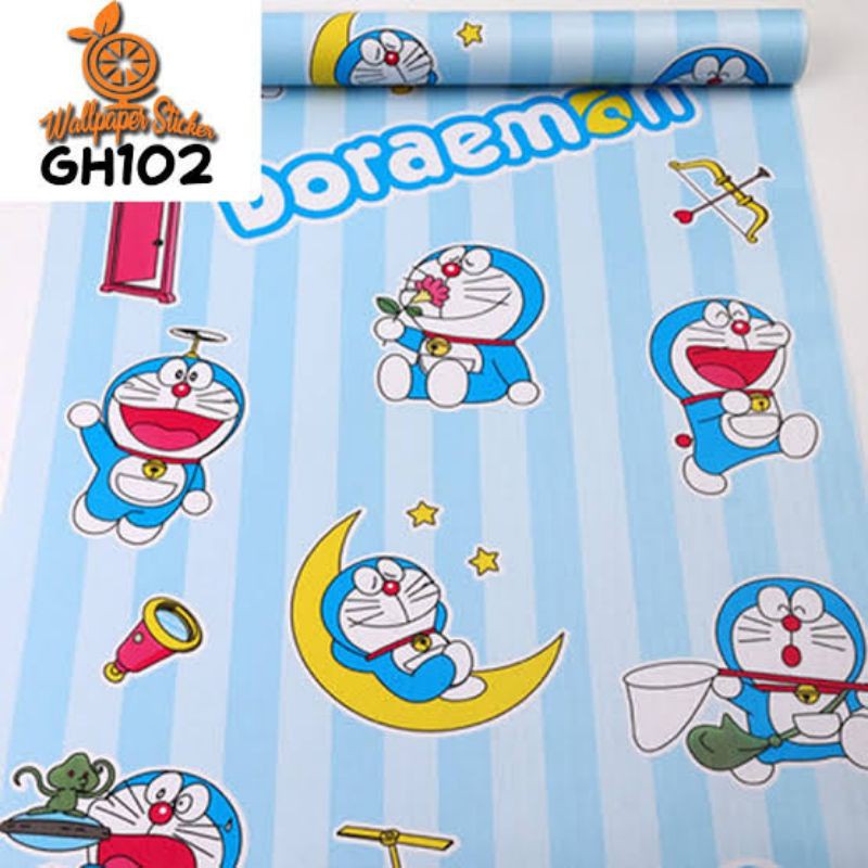 (COD) Dunia Wallpaper Sticker  Dinding kamar Anti Air Murah Dan Terbaik Motif Doraemon Bintang (SUDA