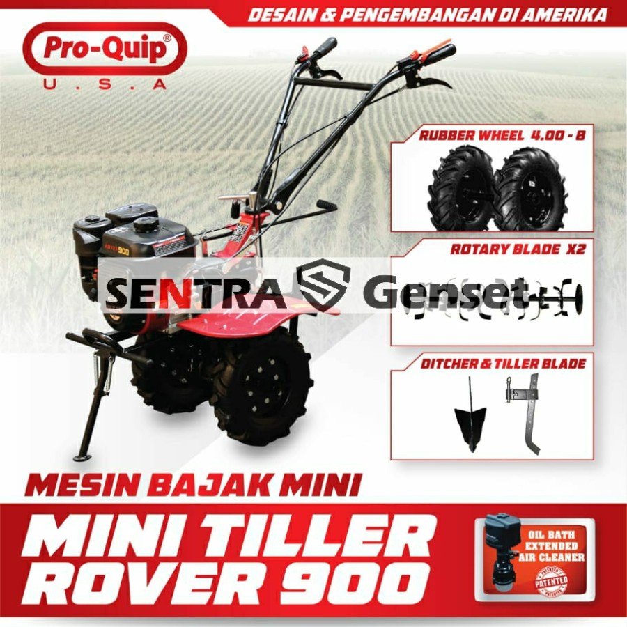 Mesin traktor bajak sawah tiller Pro-Quip Rover 900