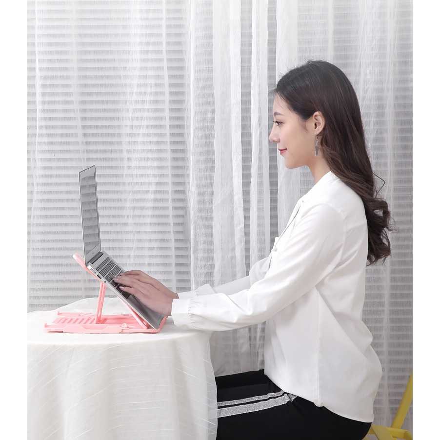 Ice Coorel Laptop Stand Adjustable Angle with Smartphone Holder Murah