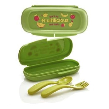TERMURAH TUPPERWARE ON THE GO CUTLERY SET - GREEN