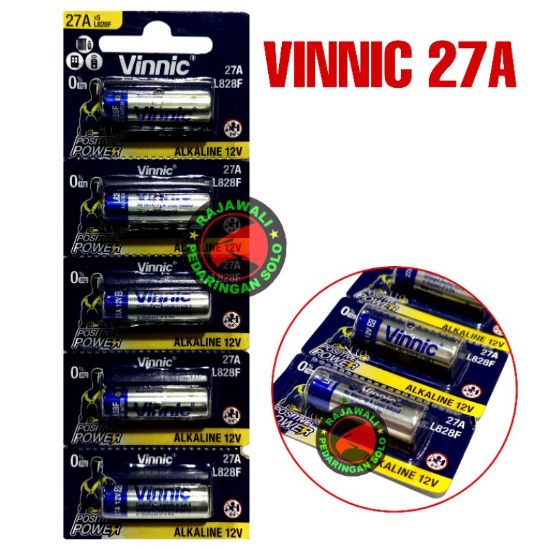 BATERAI VINNIC 27A 5pcs BATERAI A27 ALKALINE 12V