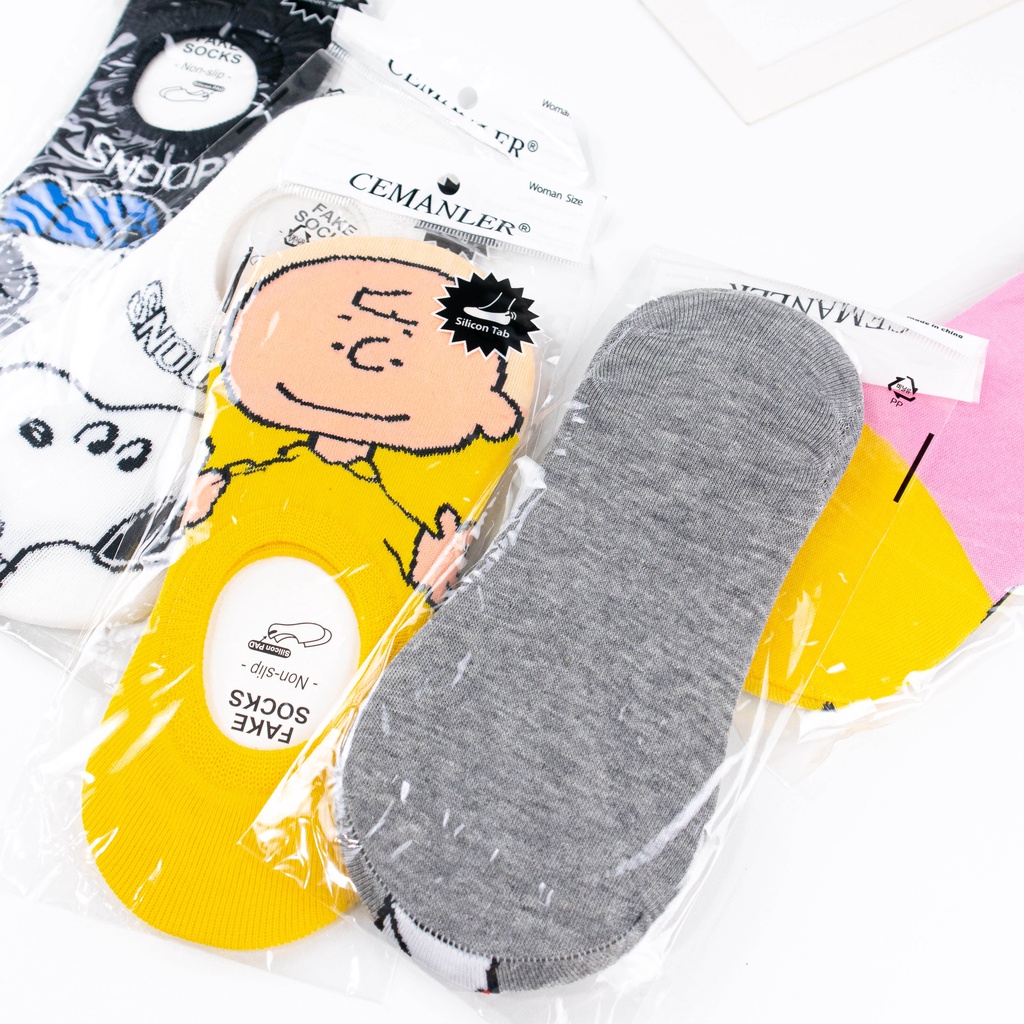 SNOOPY - Kaos Kaki Pendek Invisible Setelapak Kaki/ Kaos Kaki Tumit Dewasa Wanita-6