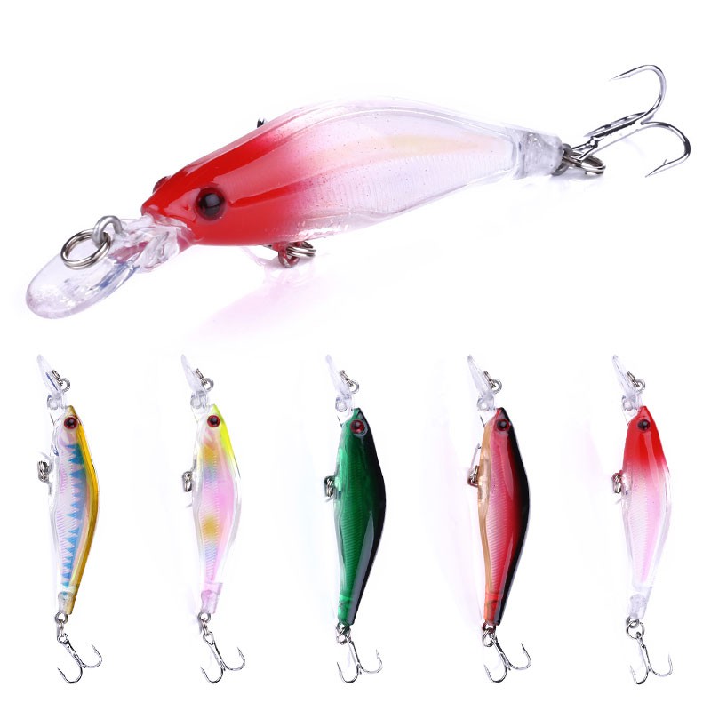 HENGJIA 5pcs 8cm/6.2g Minnow Umpan Pancing Crankbait Ikan Swimbait Fishing Lure Bass Bait Boxed