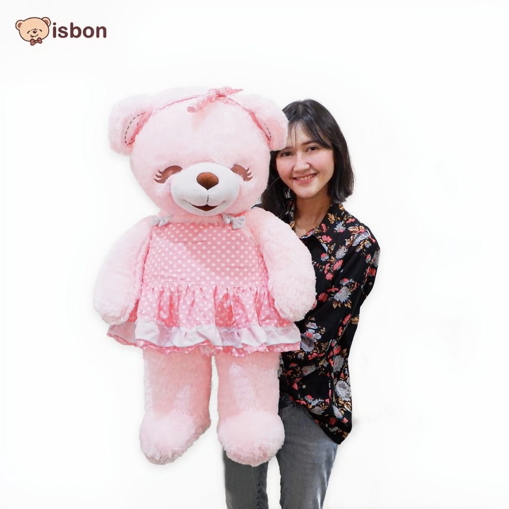 Boneka Teddy Bear Bonita POLKADOT Jumbo Istana Boneka STD Bonita With Baju