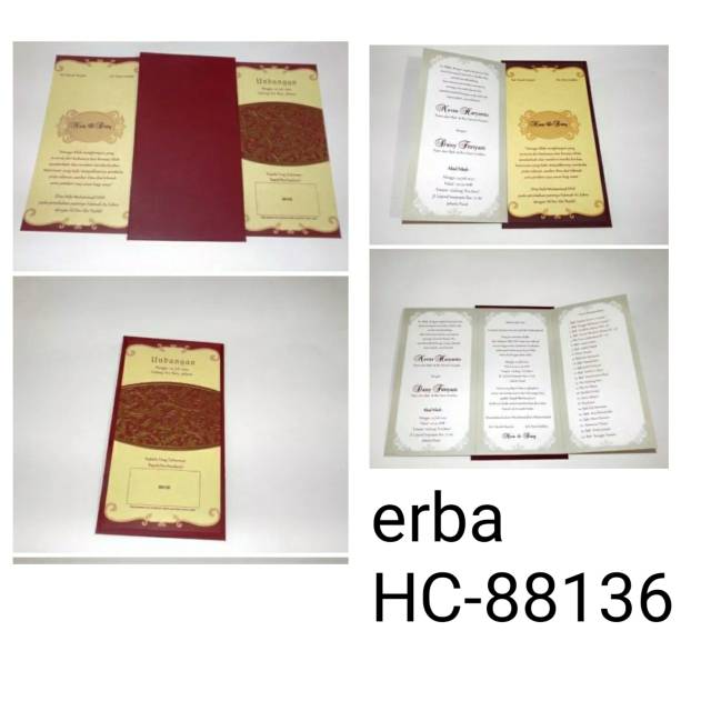 Undangan pernikahan | single hard cover errba hc-88136 | cetak undangan murah