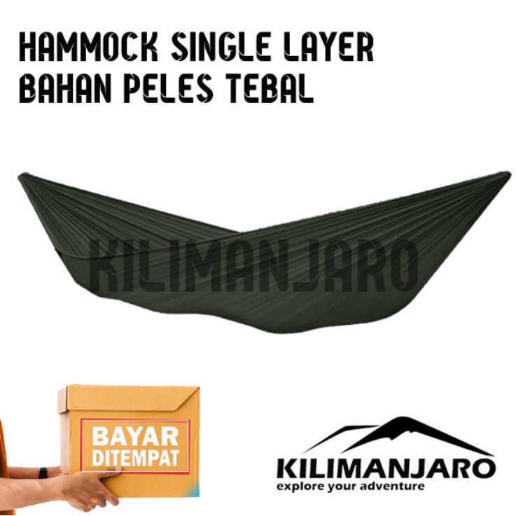 (Bisa COD) Hammock 250X150 camping bahan peles tebal ayunan gantung full bartex