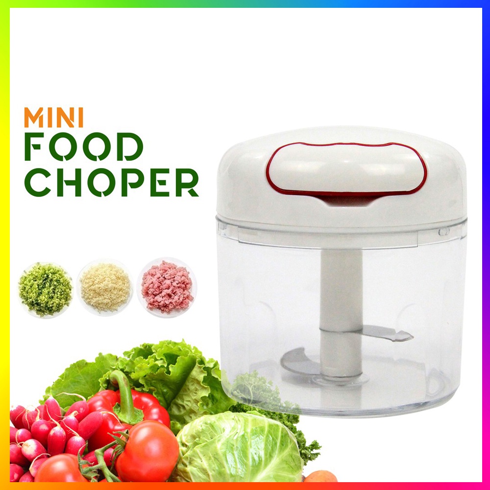 Mini Speedy Chopper Blender Tangan Tarik Manual Alat Pencacah Food Chopper  Blender Tarik Tangan Penghalus Daging Bumbu Serbaguna Mini Food Chopper - Blender Tarik Tangan Manual Mini Speedy Chopper - Alat Pemotong Manual Mini Warna Random / Acak