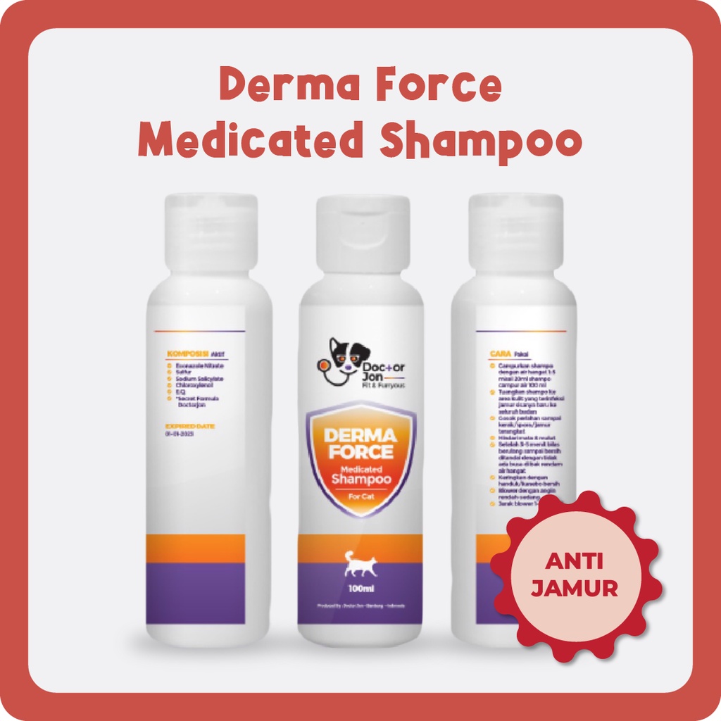 Shampo Kucing Anti Jamur / Doctor Jon Derma Force Medicated