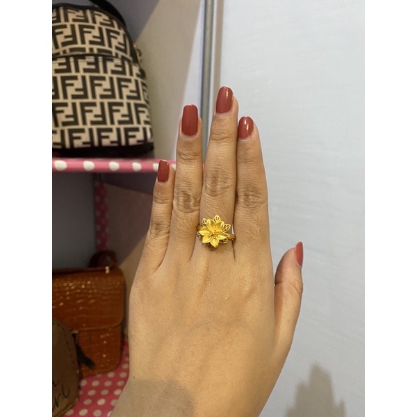 Cincin Bunga Kendari Lapisan Emas 24k
