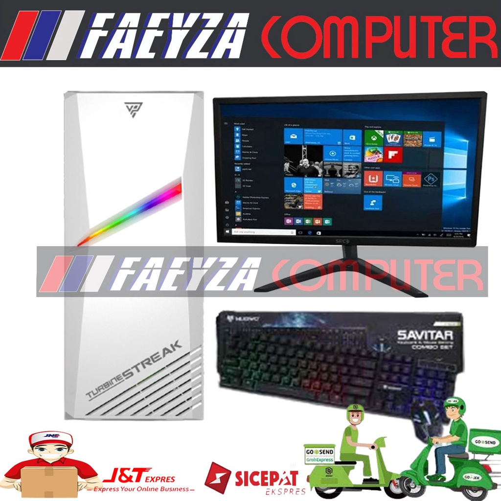 PC Gaming Editing Lengkap Intel Core I5 Ram 8gb SSD 128GB HDD 500gb VGA 2GB Monitor 19 inci