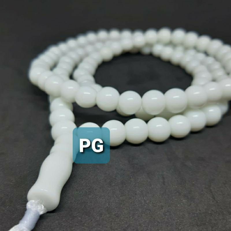 TASBIH BATU GIOK PUTIH SUSU 8MM 99BUTIR