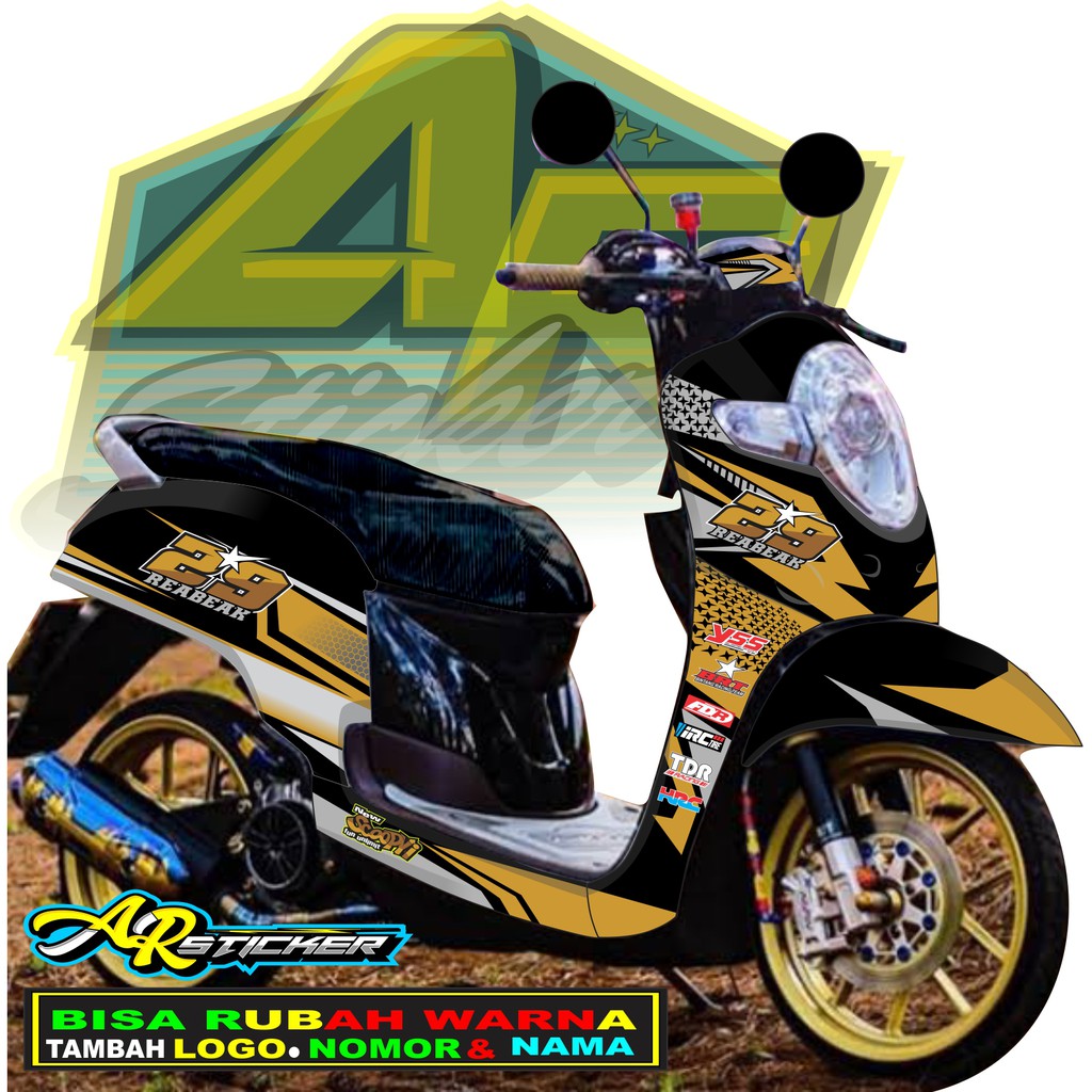 Decal scoopy Decal Scoopy full body Full Blok Decal Scopy Dekal New Fi Stiker 2018 2019 2020 PUTIH