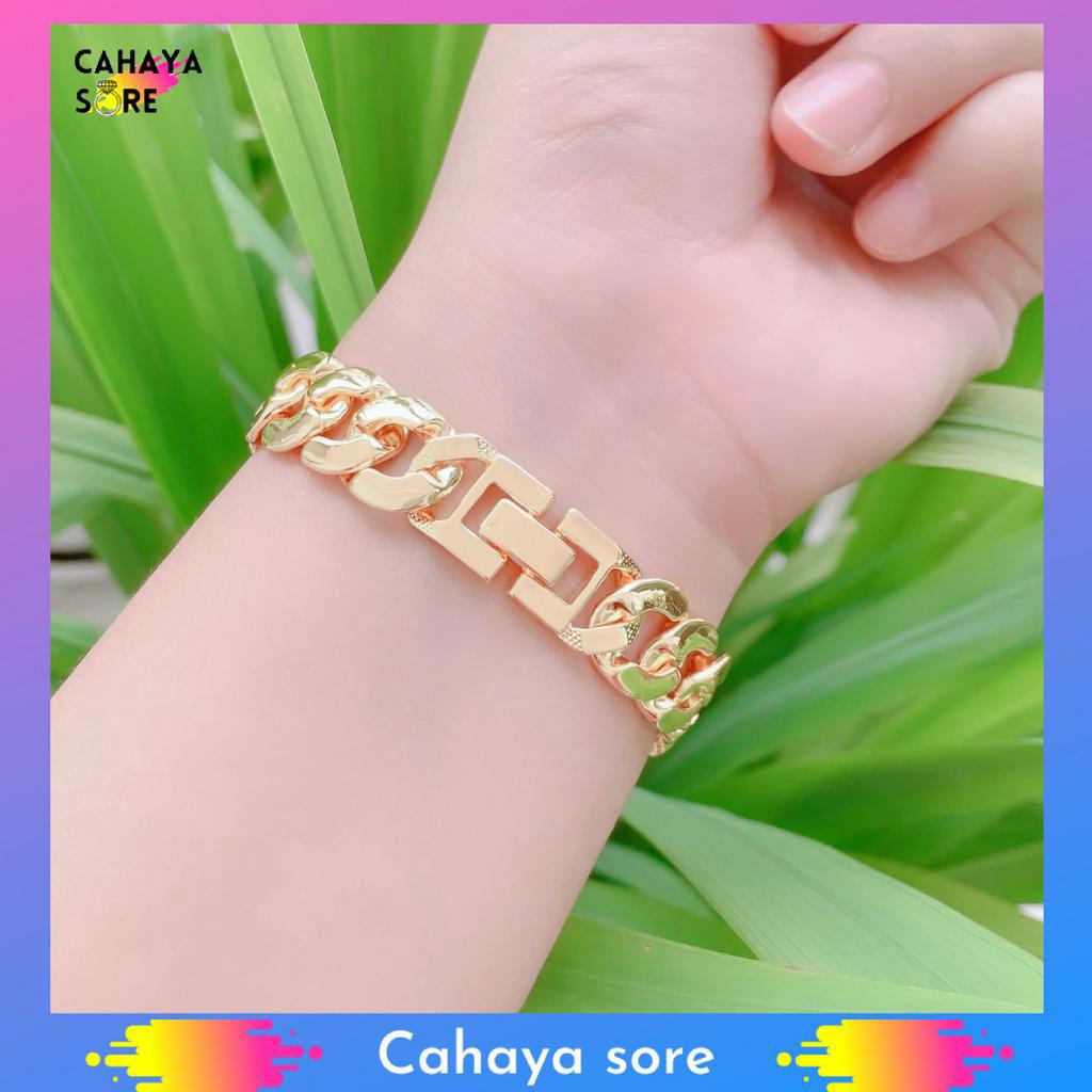 Gelang Xuping Gold Gelang Tangan Dewasa Rantai Permata Cantik G36