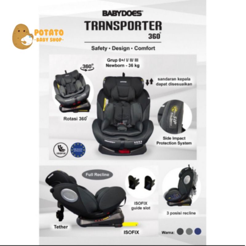 Babydoes Carseat Transporter 360° - Car seat baby does