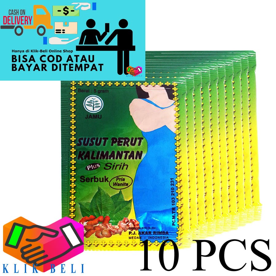 Susut Perut Kalimantan Serbuk Peluntur Lemak / Obat Herbal Alami Pelancar BAB Plus Sirih - 10 Pcs