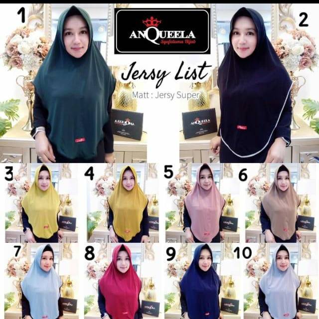 ANQUEELA | HIJAB JERSEY LIST tanpa masker