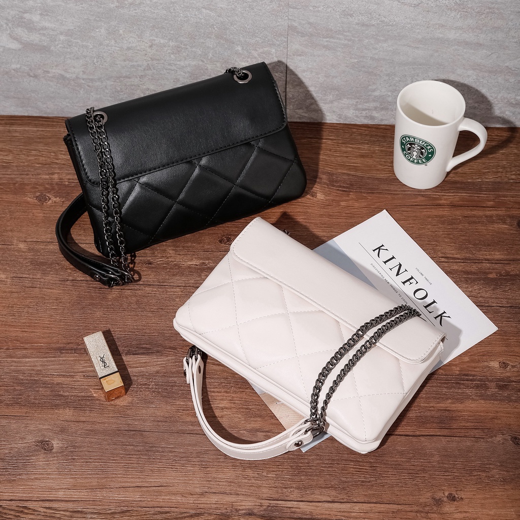 Tas Selempang Wanita Evening Bag Tali Mix Rantai Sintetis Fashion Import Shoulder Bag Kekinian Berkualitas Traco