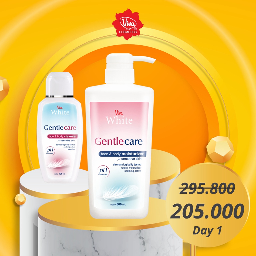 Paket Gentle Care Moisturizer 500 ml Gentle Care Cleanser 125 ml