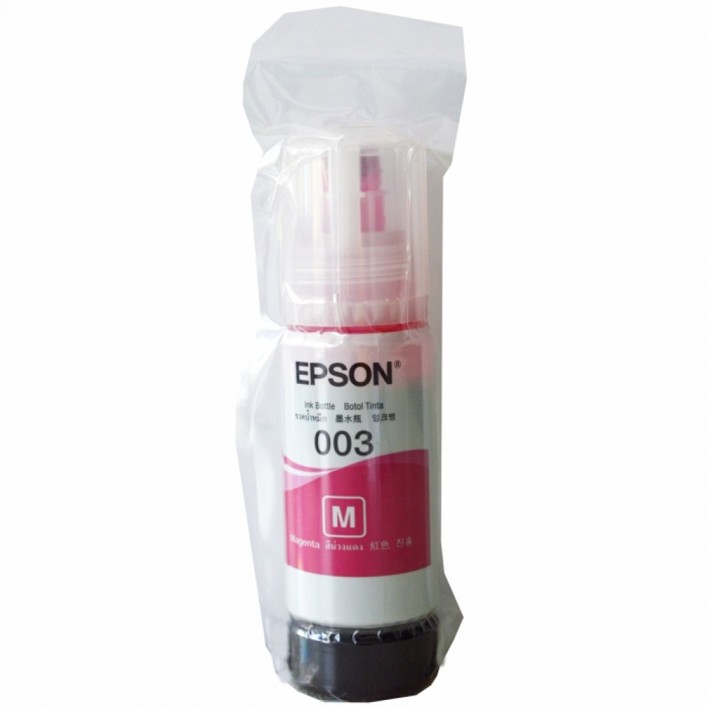 Tinta Epson EcoTank 003 Original ASLI Cyan Magenta Yellow Black Refill Botol Ink Printer L1210 L1250 L1256 L3210 L3216 L3250 L3256 L5290 L5296 L1110 L3110 L3150 L5190 Black Color Hitam Warna Ori 100% Resmi