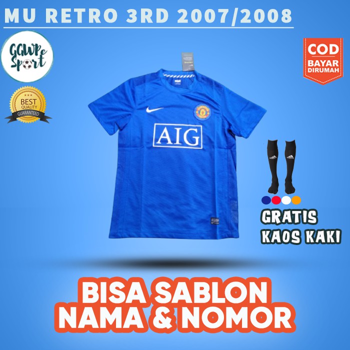 JERSEY RETRO MU 3RD 2007 2008 KUALITAS JAMINAN TERBAIK GRATIS KAOS KAKI