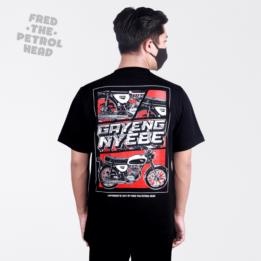 KAOS CB GAYENG NYEBE FTPH BLACK - Fred The Petrol Head
