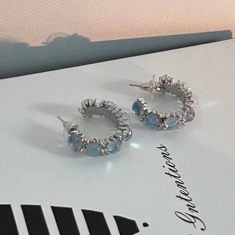 Anting Hoop Bentuk C Gaya Retro Untuk Aksesoris