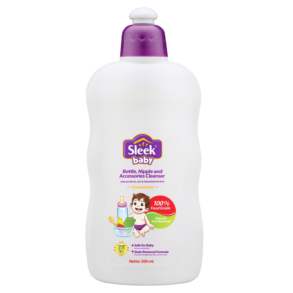 SLEEK Baby Bottle, Nipple &amp; Accessories Cleanser 500ml - sabun cuci botol