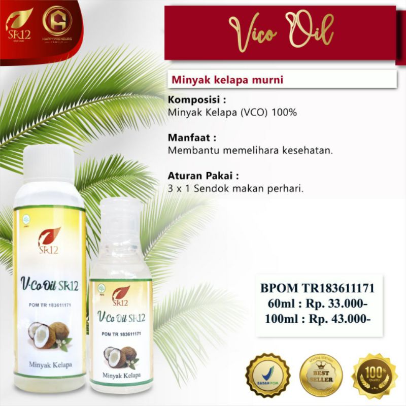MINYAK KELAPA MURNI VCO / ViCO OIL ORI SR12