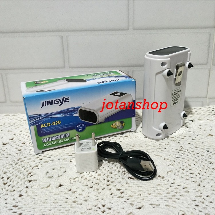 JINGYE ACD020 ACD 020 acdc portable USB mesin aerator gelembung udara aquarium air pump