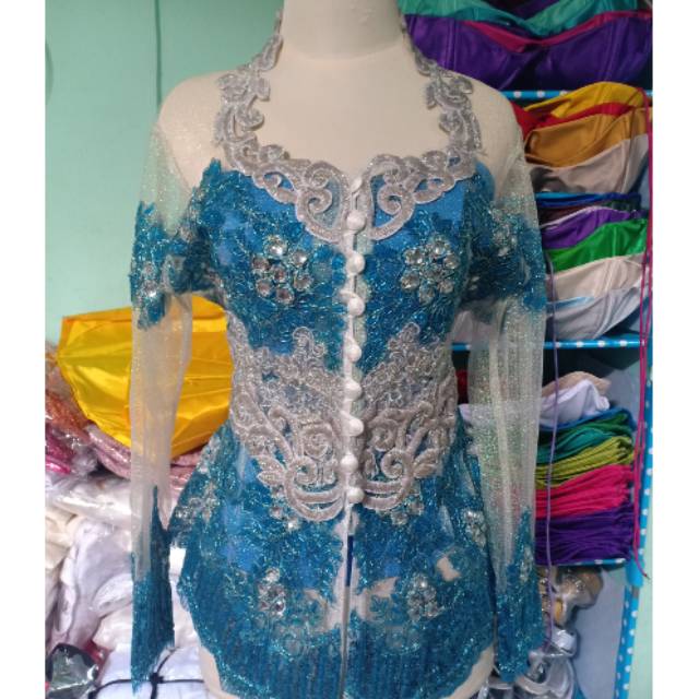 Murah Mewah Atasan kebaya biru silver