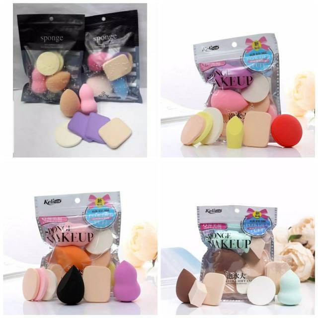 Sponge Make Up Set Isi 6 Spons Make Up 6in1 Beauty Blender