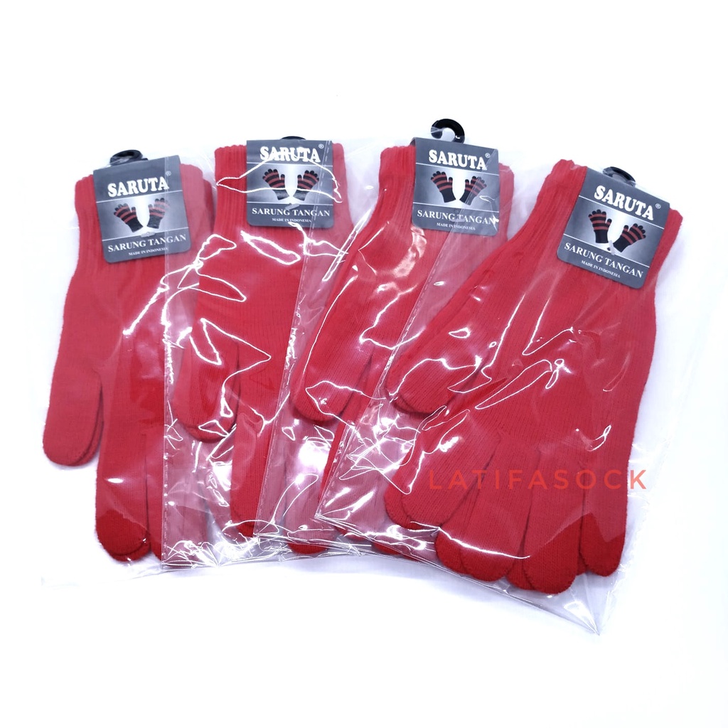 Sarung Tangan Rajut Sarung Tangan Motor Dewasa UNISEX Warna MERAH Polos