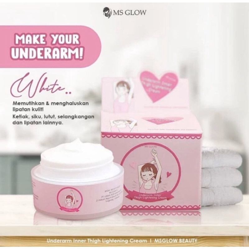 Ms glow inner tight underarm cream by msglow beauty original lightening armpit krim pemutih lipatan 