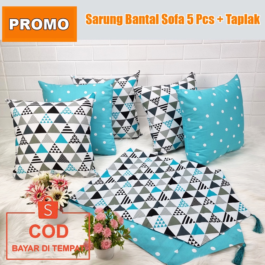 ✅COD Sarung Bantal Kursi 5 Pcs Taplak Meja Home Decor Dekorasi Ruang Tamu