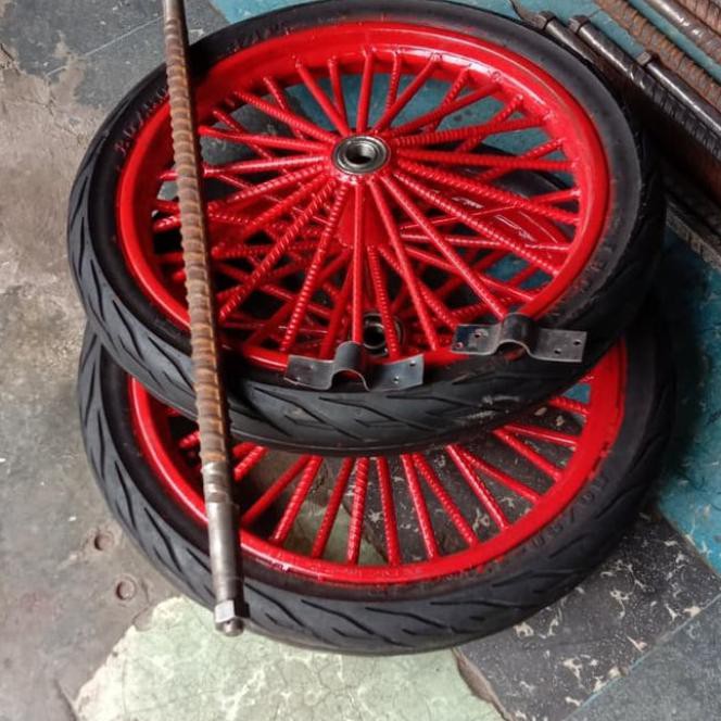 DROPSHIP OKE RODA GEROBAK Ruji Besi18 Ring 17inch Roda Kastor Ban Gerobak