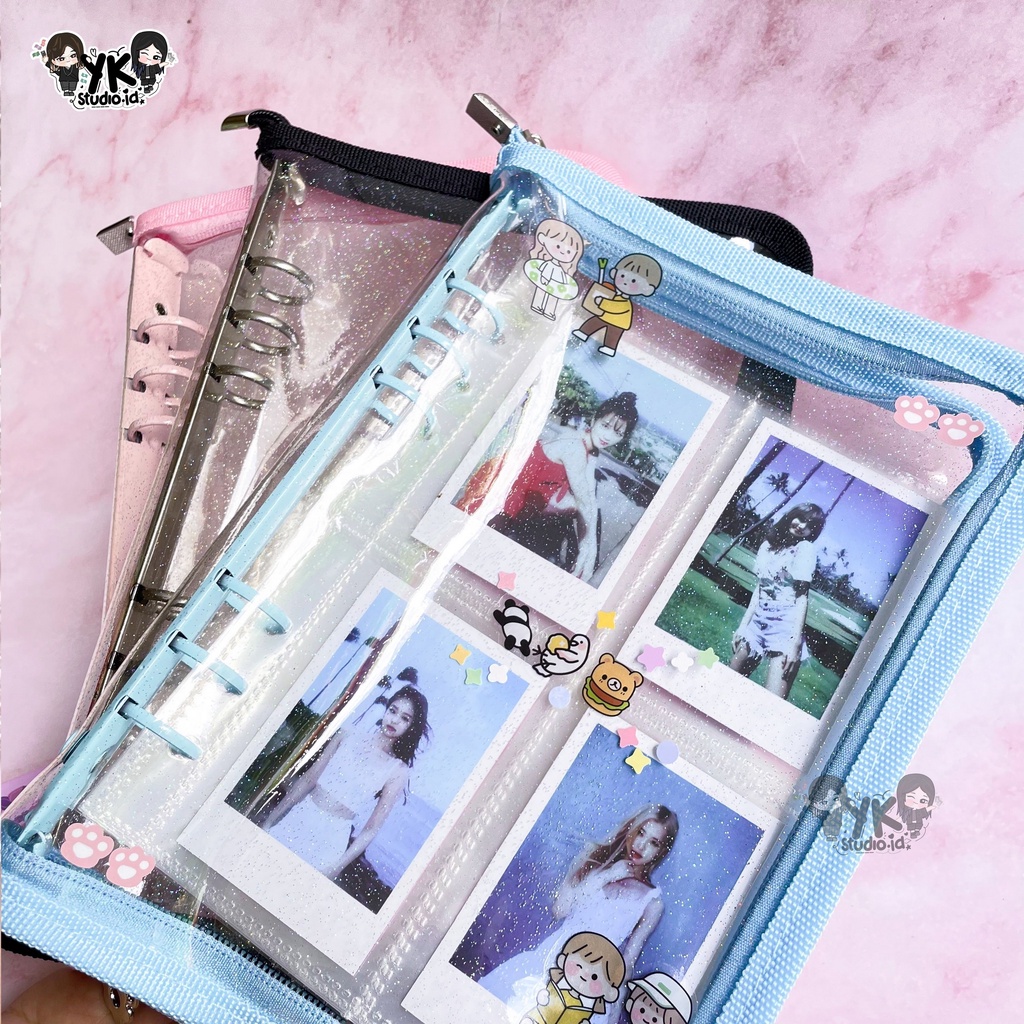 Zipper Photocard Binder 6 Ring A5 / Binder Album Photocard Polaroid / A5 A6 Zipper Binder Kpop Trans