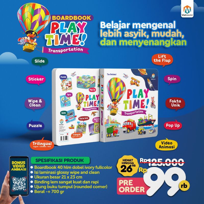 Playtime Transportasi (Buku Anak) FREE SPIDOL