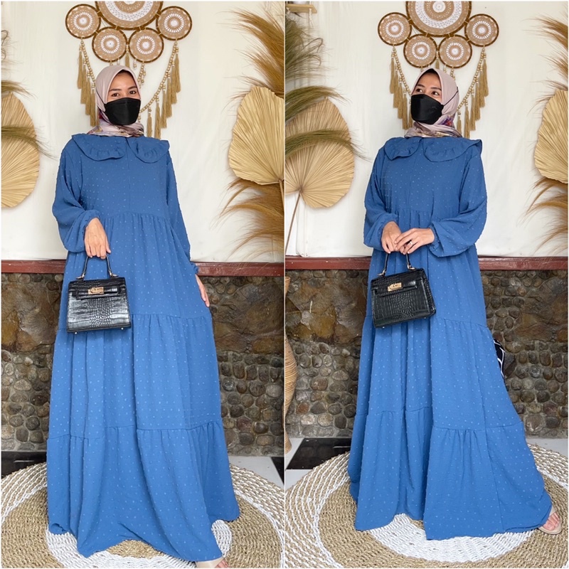 GAMIS DELISA ONETONE/DRESS WANITA/BUSANA MUSLIM WANITA TERBARU/GAMIS KONDANGAN/GAMIS MEWAH TERMURAH RUBIAH