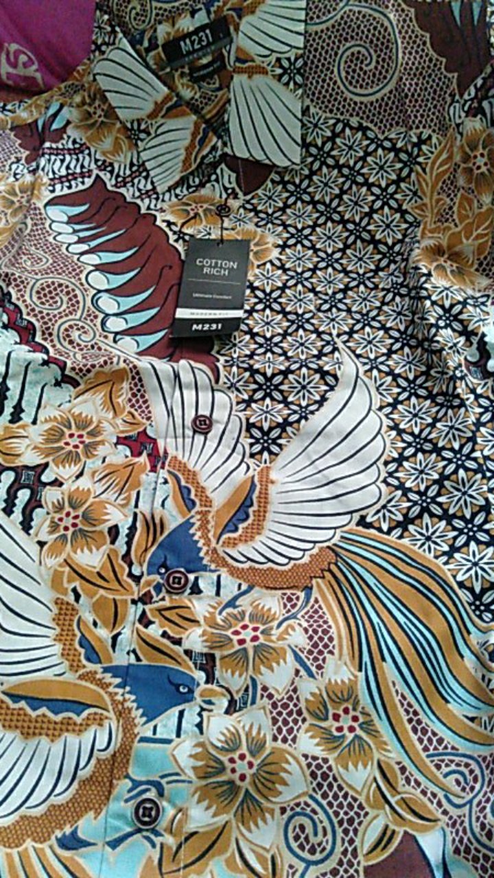 M231 Kemeja Pria Batik Panjang Coklat 1423a