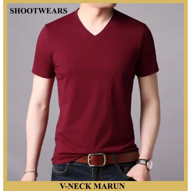 KAOS POLOS V-NECK LENGAN PENDEK/KAOS POLOS OBLONG UNISEX